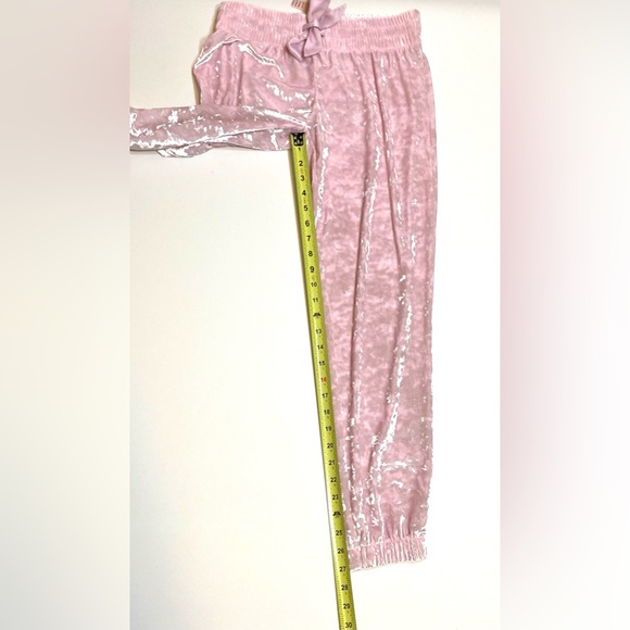 NWT Victorias Secret crushed velvet Jogger lounge pant Sz:XS Pink - Picture 4 of 6